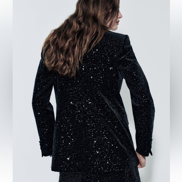 Zara velvet sequin blazer - Picture 5 of 6